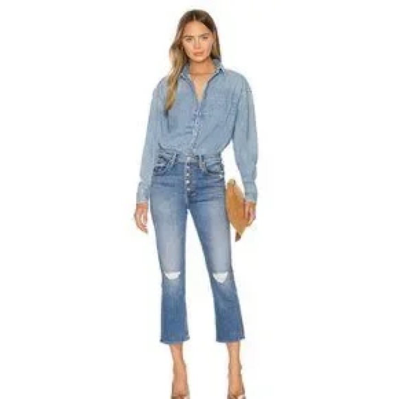 Mother The Pixie Tomcat Crop Jean in Not Cut & Pasted - Picture 3 of 13